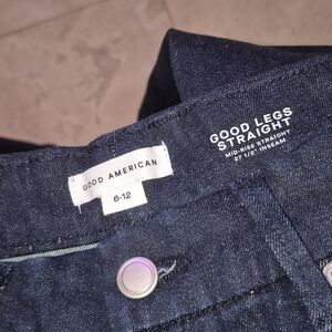 Good American Women's Dark Blue Straight Leg Jeans